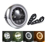 Phare avant de moto Phare de moto LED de 7,5 pouces pour Cafe Racer Bobber Chopper