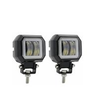 Phare Avant De Moto Phare LED 7D 3'' 20W Pour Moto 4x4 Phare Travail Feu Antibrouillard Pour ATV SUV 12V 24V Feux De Croisement(F-2x white and white)