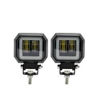 Phare Avant De Moto Phare LED 7D 3'' 20W Pour Moto 4x4 Phare Travail Feu Antibrouillard Pour ATV SUV 12V 24V Feux De Croisement(H-2x white and amber)