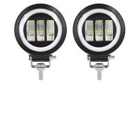 Phare Avant De Moto Phare LED Carré Ou Circulaire 30 W 5 Pouces Pour Voiture, Éclairage De Travail, Tout-terrain, Camion, Moto, Angel Eye Feux De Croisement(Y-Blue-2pcs)