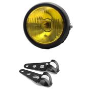 Phare Avant De Moto Phares De Moto Rétro 5.75 Pouces Feux De Croisement Universels Modifiés 12V Coque En Fer Phares Circulaires Pour Moto Feux De Croisement(1Pcs-A Bracket)