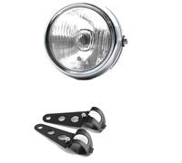 Phare Avant De Moto Phares De Moto Rétro 5.75 Pouces Feux De Croisement Universels Modifiés 12V Coque En Fer Phares Circulaires Pour Moto Feux De Croisement(1Pcs-D Bracket)
