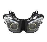 Phare Avant De Moto Pour Kawasaki Pour Ninja ZX6R 2009 2010 2011 2012 Phare De Moto Modifié HID Projecteur LED Angel Eyes Feux De Croisement(White Blue)