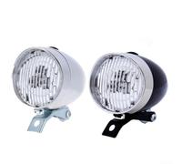 Phare avant de vélo avec design rétro et 3 LED pour une meilleure visibilité nocturne sans compromettre la durabilité (argenté)