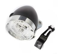 Phare avant de vélo rétro à 3 LED avec grand angle de vision de 160 degrés, corps en métal robuste pour la sécurité de nuit, finition argentée