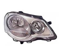 Phare Avant Droite h7 h1 Parabole Chrome pour VW Polo 2005 Au 2008 Valeo