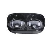 Phare Avant Feux Moto Pour Road For Glide Pour FLTR 1998 1999 2000-2013 Phare Avant Double LED 5.75 Pouces Pour Moto(Black)