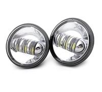 Phare Avant Moto 2 Feux Antibrouillard LED 4,5 Pouces Moto avec Support Fixation Annulaire 30 W 1/2 Feu Croisement Auxiliaire Motos Unités Phares Moto(2 pcs Chrome)