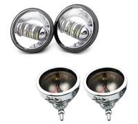 Phare Avant Moto Feu Antibrouillard LED pour Motos 4.5 Pouces avec Support De Montage en Anneau 30W4 1/2 Feu De Croisement Auxiliaire 2 Pièces Unités Phares Moto(Set C)