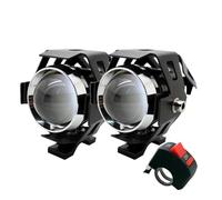 Phare Avant Moto Lot De 2 Phares LED Étanches pour Moto 3000 LM Puce CREE 3 Modes D'éclairage Type U5 Antibrouillard Unités Phares Moto(Black)