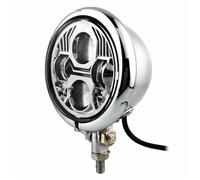 Phare Avant Moto Phare LED 4,5" pour Moto pour Softail pour Chopper pour Bobber Style Vintage Custom Unités Phares Moto(Style 2 Chrome)
