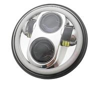 Phare Avant Moto pour Dyna pour Sportster 1200 883 XL pour Street 500 750 Moto 5,75 Pouces Halo Angel Eyes Phare LED 5-3/4" Projecteur Phare Rond Feux Conduite Moto(Chrome)