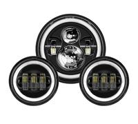 Phare Avant Moto pour King pour Street pour Glide Phare LED 7 Pouces + Feux Antibrouillard 4,5 Pouces + Support De Fixation 7 Pouces Unités Phares Moto(7inch and 4.5inch B7)