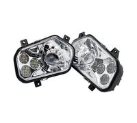 Phare Avant Moto pour Polaris pour RZR pour Side X pour Sides pour Sportsman 800 900 570 H4 12-13 Phare pour VTT Phare VTT Phare LED Gauche Droite Phare Moto(2 pcs Chrome)