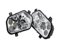 Phare Avant Moto pour Polaris pour Sportsman 400 500 550 570 800 850 2009 2010 2011 2012 2013 2014 2015 2016 2017 Phares À LED avec Phares À LED Angel Eye Feux Avant Phare Moto(2 pcs Chrome)