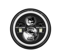 Phare Avant Phare De Moto À LED De 7 Pouces, Feux De Jour Halo pour Royal pour Enfield pour Himalayan 400 411 650 350 pour Cafe pour Racer Phare LED Moto(Black A)