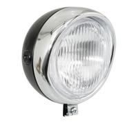 Phare avant rond Guia Ã˜135mm pour mobylette MBK 51 noir avec casquette chromé - MFPN : noir Ã˜135mm transp casquette-148521-1N