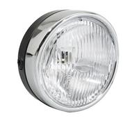 Phare Avant Rond Guia Pour Mobylette Peugeot 103 Ø140mm Noir + Casquette Chromé