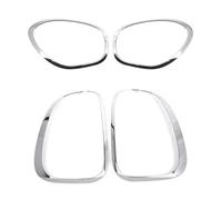 Phare Boîtier Transparent pour R60 2011-2016 Voiture Avant Arrière Cadre De Lampe Garniture De Phare Anneau Remplacement Arrière Entourage Couverture Garnitures(Chrome 1set)