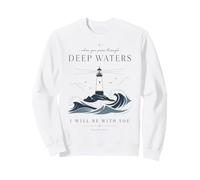 Phare chrétien Verset biblique eaux Profondes Foi Espoir Sweatshirt