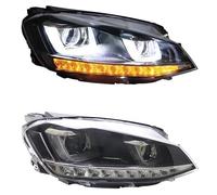 Phare Coque Couvercle Feux De Voiture LED Phares Lampe Frontale DRL Clignotant Pour VW Pour Golf 7 Pour Golf 7.5 Pour MK7 2013-2017 Voiture Phares Avant Lentille Coque(LED One Set)