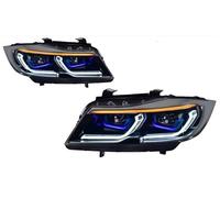 Phare Coque Couvercle Lampe Frontale Phare LED Phares DRL Clignotant Feux De Route RHD Pour BMW E90 Pour 320i 325i 318i 2005-2012 Voiture Phares Avant Lentille Coque(For Halogen)