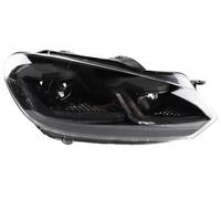 Phare Coque Couvercle Pour VW Pour Golf 6 2009 2010 2011 2012 Lampe Frontale Phare LED Phares DRL Clignotant Feux De Route Voiture Phares Avant Lentille Coque(Black LED,For Left Hand Drive)