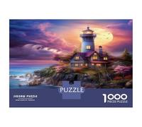 Phare côtier Casse-tête 1000 Pièces avec Découpe Précise, Jeu De Puzzles en Lot Phare magiqueactivité Zen pour La Décoration De Bureau, Idée Cadeau Anniversaire 52x38cm/1000pcs