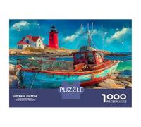 Phare côtier Puzzle 1000 Pièces - Papier Recyclé & Puzzle Entraînement Cérébral Rustique Ocean Shores - Cadeau pour Puzzle-Lovers 70x50cm/1000pcs pour Teenagers