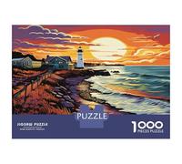 Phare côtier Puzzles pour Adultes sans Poussière, Puzzle d'art Phare du soirjeu Éduchatif Décompression pour Une Activité Zen, Cadeau Fête des Mères/Pères 52x38cm/1000pcs