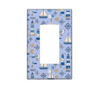 Phare - Couvercle d'interrupteur à bascule unique en plastique bleu d'été - Taille standard - Pour salon, chambre à coucher, maison ou bureau