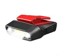 Phare de camping rechargeable avec clip réglable, 5 modes d'éclairage dont rouge et clignotant, contrôle du capteur, charge rapide USB C, design étanche (rouge)