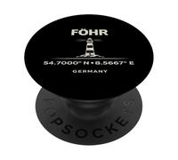 Phare de Foehr Allemagne coordonnées île de la mer du Nord PopSockets PopGrip Adhésif