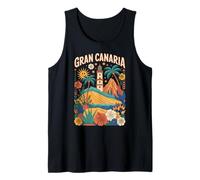 Phare de Gran Canaria - Fleurs Tropicales - Souvenir de Voyage Amusant Débardeur