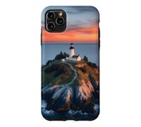 Phare de l'île au Coucher du Soleil, scène de Paysage océanique côtier Coque pour iPhone 11 Pro Max