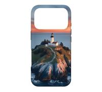 Phare de l'île au Coucher du Soleil, scène de Paysage océanique côtier Coque pour iPhone 17 Pro