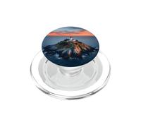 Phare de l'île au Coucher du Soleil, scène de Paysage océanique côtier PopSockets PopGrip pour MagSafe