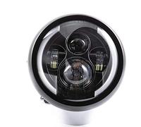 phare de moto 7.5 pouces Cafe Racer LED moto phare Angel Eyes universel 7.5 "phare rond Pour Cafe Racer Bobber Pour Honda