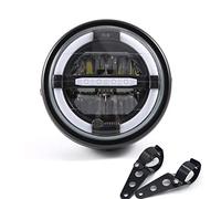 phare de moto 7.5 pouces LED Emark moto phare phare universel 7.5 "tête ronde lumière Pour café Racer Bobber Pour Honda