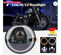 Phare de moto à LED universel homologué E 7'' DRL Halo Angle Eyes Projecteur