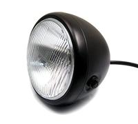 Phare de Moto de 6,75" Pour les Café Racer Rétro et Plus Encore | Ajustement Universel, Ampoule H4 12 V/55 W (Noir)