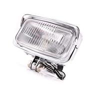 Phare de phare rectangulaire carré à montage inférieur avant de moto pour Harley Honda Kawasaki Suzuki Yamaha Cafe Racer rétro Vintage vélo Cruiser Chopper personnalisé (Chrome)