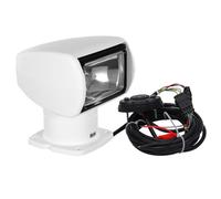 Phare de recherche pour bateau, Projecteur de bateau 12V 100W, Ampoule halogène, Télécommande, Projecteur de recherche portable avec rotation à 360 °, Pour yacht garde-côte 2500 lumens [A＋＋à E]