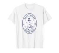 Phare de Sandy Point, NJ, Plage Nautique, océan 1872 (Art) T-Shirt