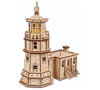 Phare de Split Rock ? Maquette en bois lumineuse à construire, veilleuse inspirée du lac Supérieur brown TU