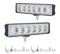 Phare de Travail LED 12V 24V, Projecteur Combo 18W, 14,5 cm, Lot de 2 | Étanche IP67, Feu de Recul, pour Tracteur, Fourgon et Quad, Boîtier Aluminium, Support 180°