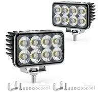 Phare de Travail LED 40W 10-80V Projecteur Flood pour Tracteur, 2 Pièces | EMC Sans Interférence, 4000LM, IP67 Étanche, Feu de Recul pour Chariot Élévateur, Support U M10 Inclus
