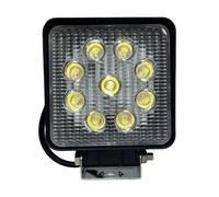 Phare de travail LED rectangulaire 27 W, 9 LED 2160 lumens, IP68, étanche 10-30 V, lampe de travail pour tout-terrain, tracteur, camion, 4 x 4, voitures | Spot extérieur 12 V/24 V, lumière blanche, 30