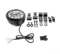 Phare de vélo électrique 48 V/36 V 10 W ABS en métal étanche à la poussière et haute luminosité pour vélo tout-terrain Fat Bike Scooter, noir