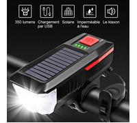 Phare de vélo solaire avec klaxon 120 dB - WOZWE